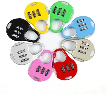 

Color Mini Padlock For Backpack Suitcase Password Lock Student Outdoor Travel GYM Locker Security Metal Cartoon Padlock SN970