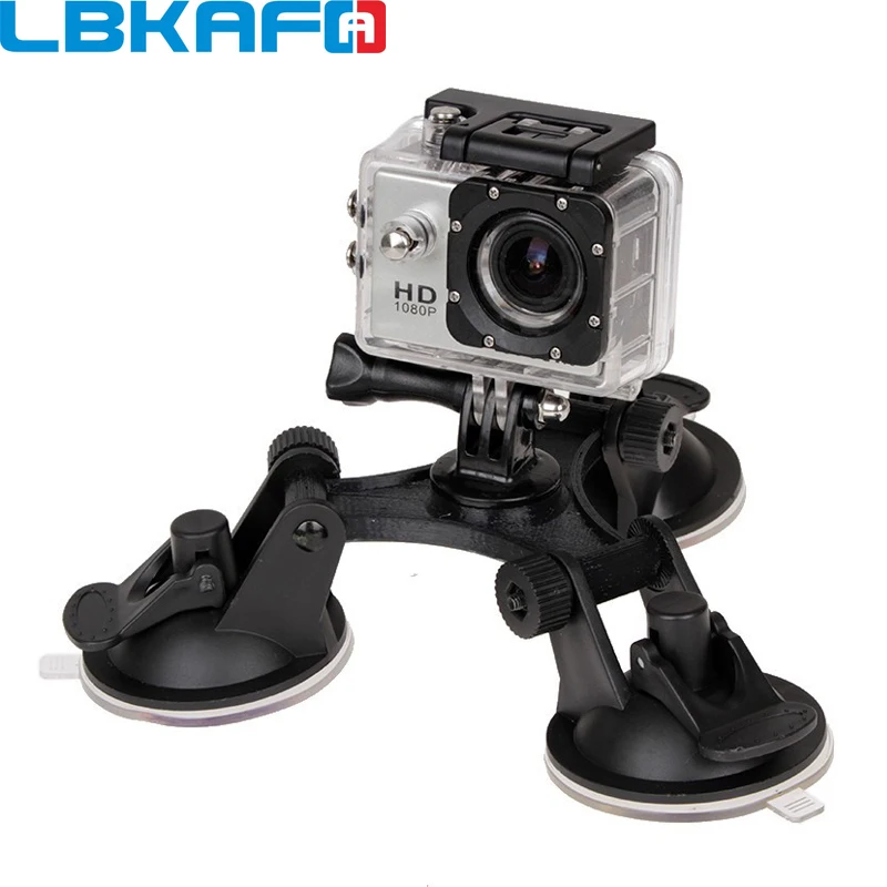 LBKAFA вращающаяся шаровая Головка крепление Тройная присоска подставка для GoPro Hero 8