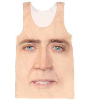 

Nicolas Cage Tank Top The Giant Blown Up Face Of Nicolas Cage 3d Print Tees Women Men Tops Fashion Clothing Vest