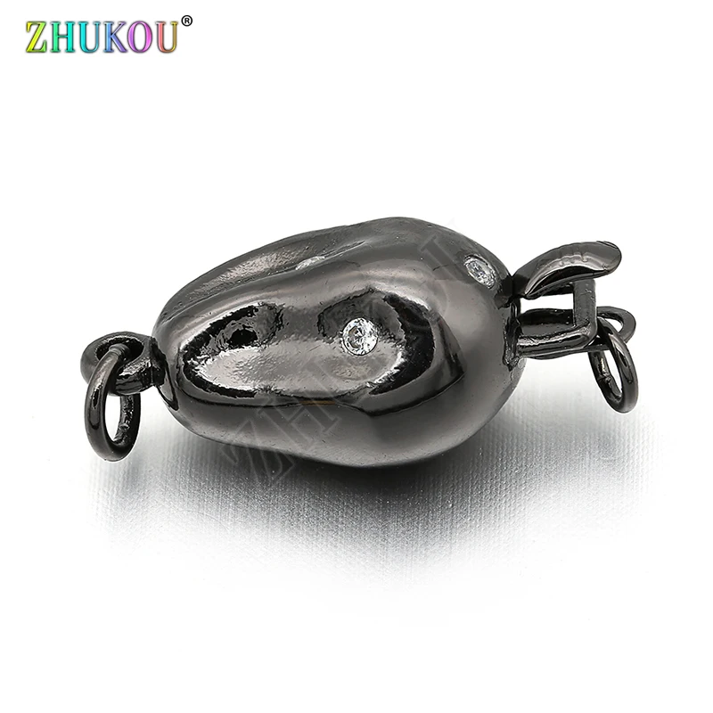 

10*24mm Brass Cubic Zirconia Clasps DIY Jewelry Bracelet Necklace Making,Hole: 1.5mm, Model: VK18