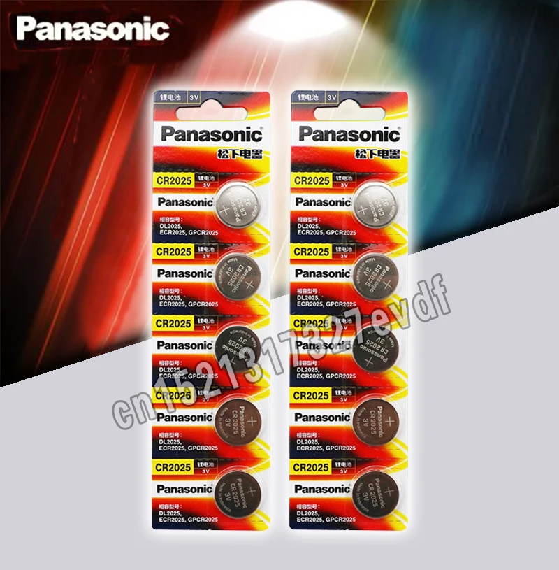 

Panasonic Original cr2025 Button Cell Batteries 10PCS/LOT cr 2025 3V Lithium Coin Battery For Watch Calculator Weight Scale