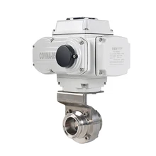 DN80 санитарный моторный Дроссельный клапан на Выкл Тип 3 дюймов санитарный Электрический зажим бабочка клапан из нержавеющей стали 304 PTFE