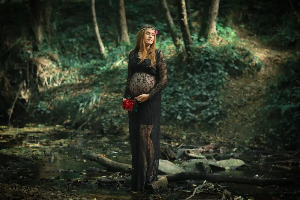 

Lace maternity photography props maxi Maternity gown Lace Maternity Dress For Photo Shoot Maternity Clothes Pregnancy Clothing