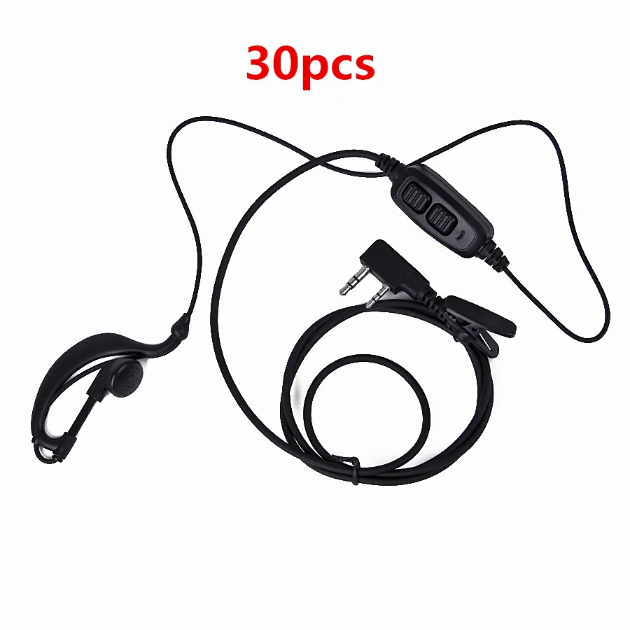 

30pcs baofeng radio 2pin K port earpiece dual ptt mic headset for handheld walkie talkie baofeng UV-5R UV-82 BF-888S earpiece