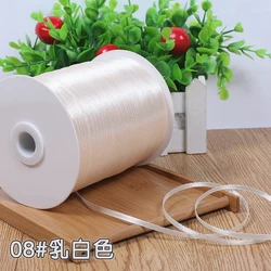 Light Pink Silk Satin Ribbon for Decoration and DIY Projects (10 Meters) (Beige)