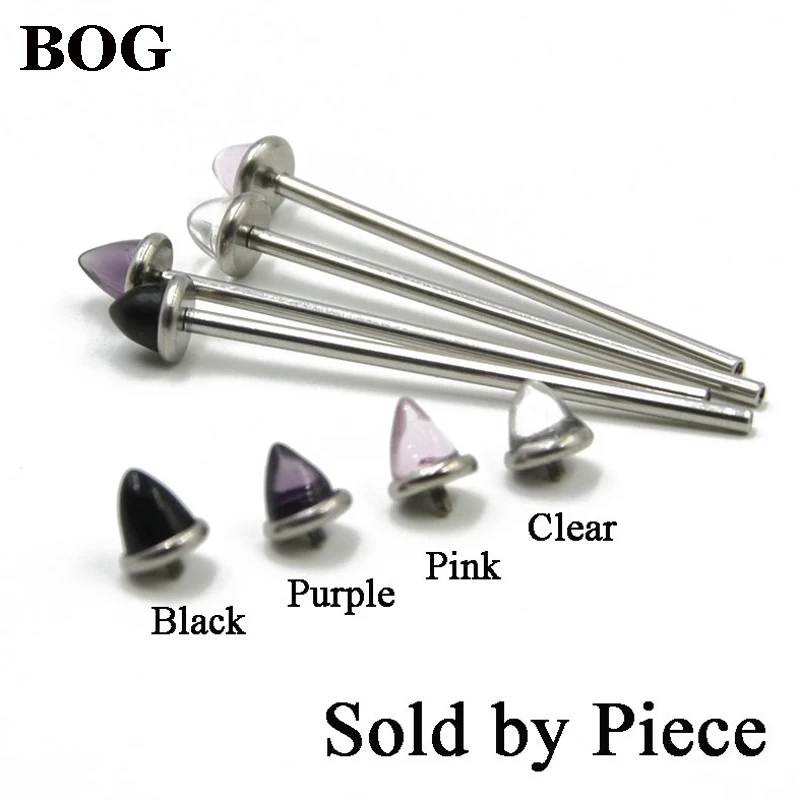 1Piece Cone Glass Ear Industrial Barbell Scaffold Bar Barbell Piercing