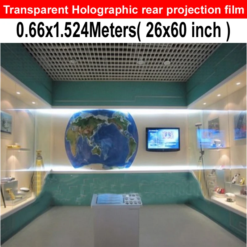 

Free Shipping 60inch x 26inch Clear Adhesive 3D Holographic Projection Screen Film