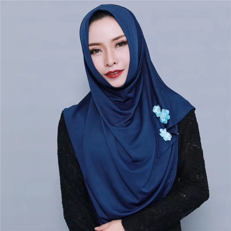 Модный мусульманский Женский платок с капюшоном шаль на голову абайя головной убор Арабский исламский хиджаб алмазные банданы шарфы