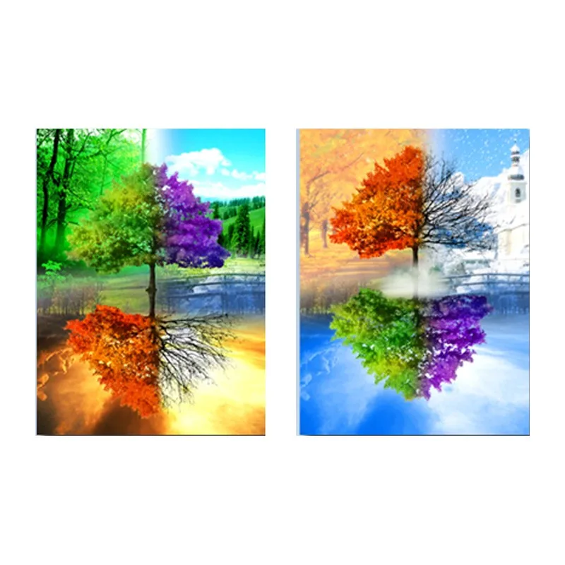 

HD printed canvas painting 4 seasons trees