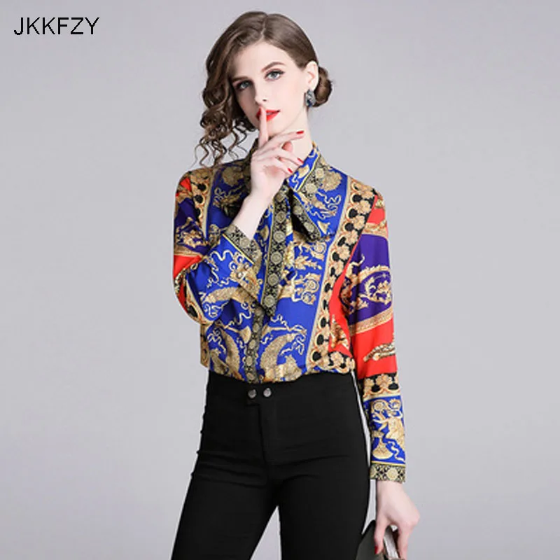 JKKFZY Women Shirt Elegant Casual Blouse 2018 Autumn Winter New Ladies Long Sleeve Tops Turn-down Collar Shirt JKKFZY Women Shirt Elegant Casual Blouse 2018 Autumn Winter New Ladies Long Sleeve Tops Turn-down Collar Shirt