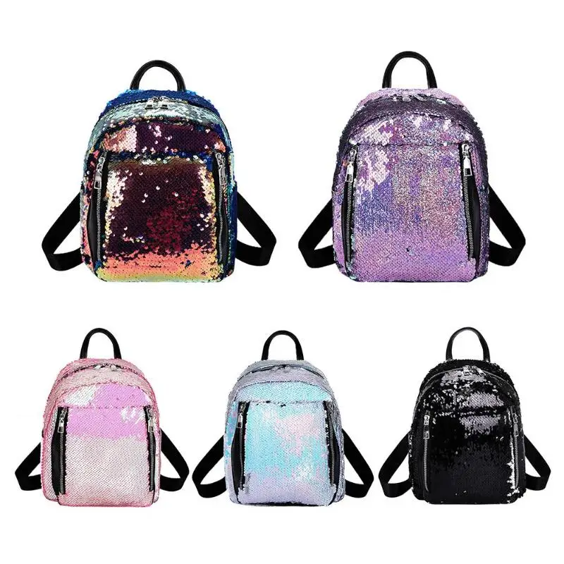 Блестящие женские рюкзаки с блестками для девочек-подростков, мини дорожные школьные сумки, шикарная сумка на плечо, женский рюкзак