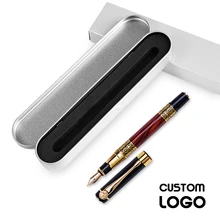Высокое качество роскошные ручка для мужчин бизнес офисные ручка для письма Канцтовары подарок на день рождения Сувенир бизнес металлическая подарочная коробка логотип