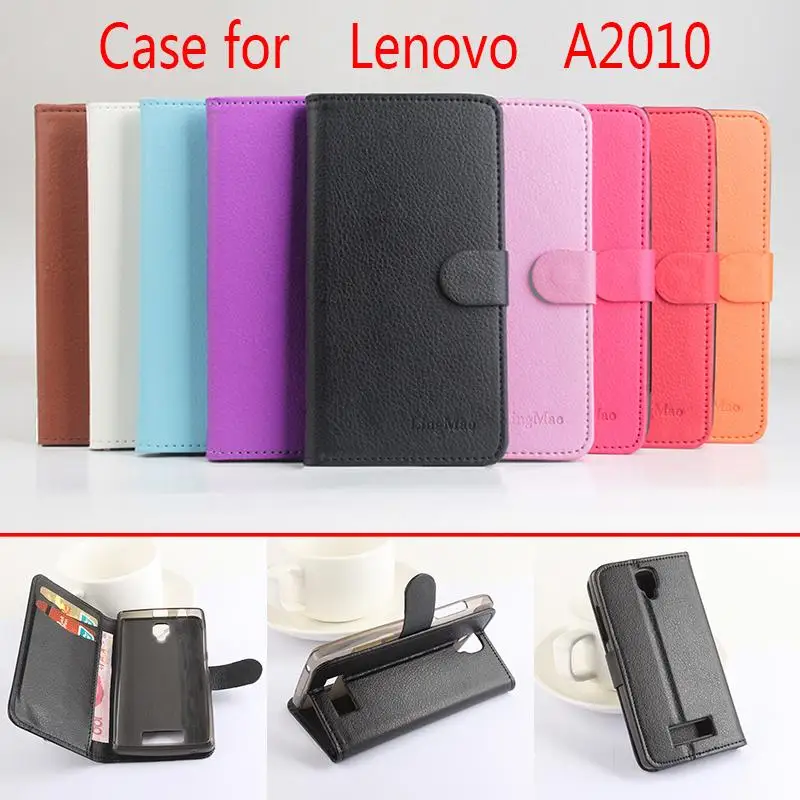 

For Lenovo A2010 Litchi Grain Leather Case Cover for Lenovo A2010 Luxury Phone Cases with Wallet Stand Card
