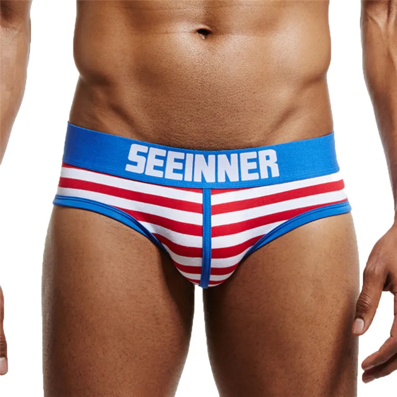 Comfortable Swim Briefs Men Print Underwear Knickers Cotton Boxer Briefs Shorts Bulge U Pouch Underpants Sexy Breathable #2H25 (12)