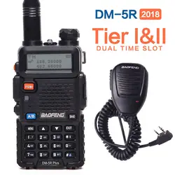 2019 Оригинал Baofeng DM-5R Плюс dual time слот Walkie Talkie Tier2 цифровой DMR двухстороннее радио DM 5R плюс + MIC Динамик
