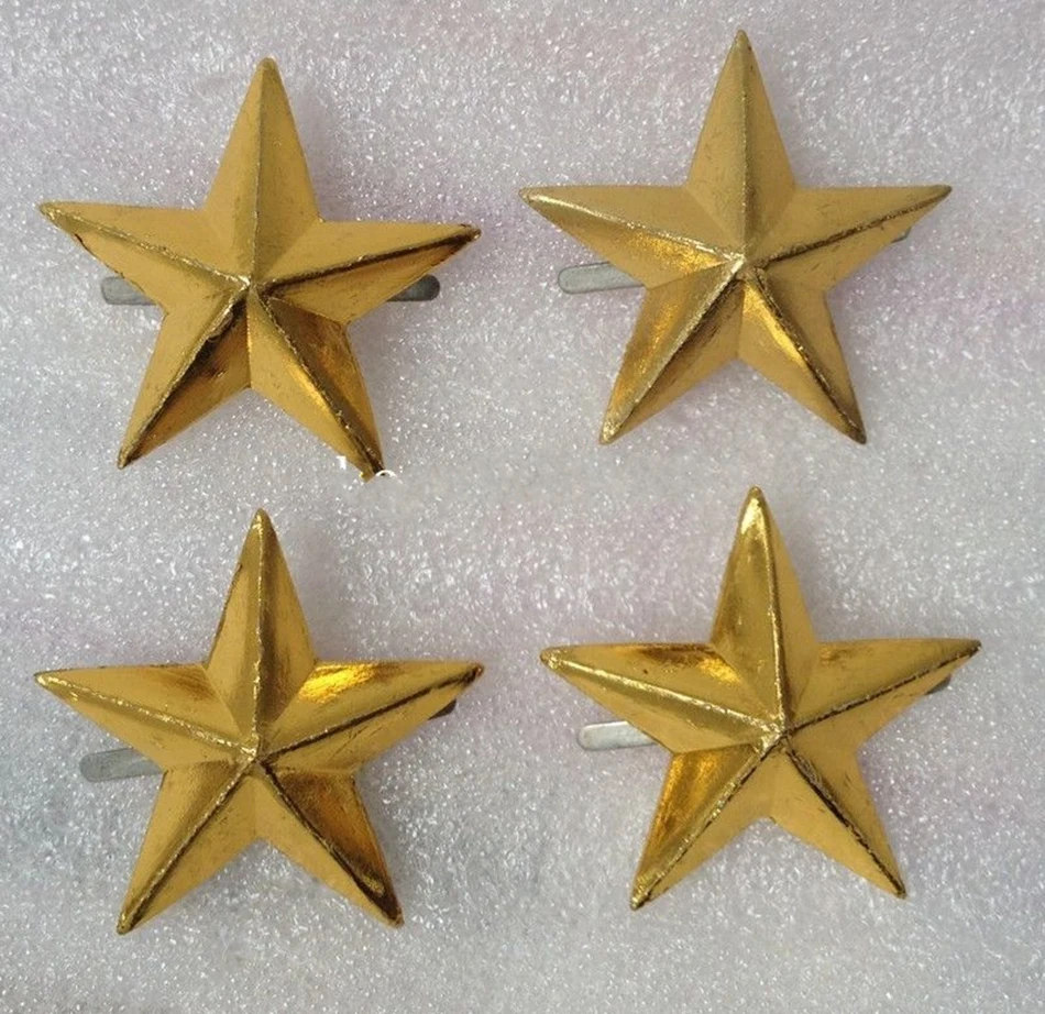 

4PCS WWII WW2 JAPANESE MILITARY IMPERIAL ARMY CAP BADGE STAR PIN INSIGNIA YELLOW