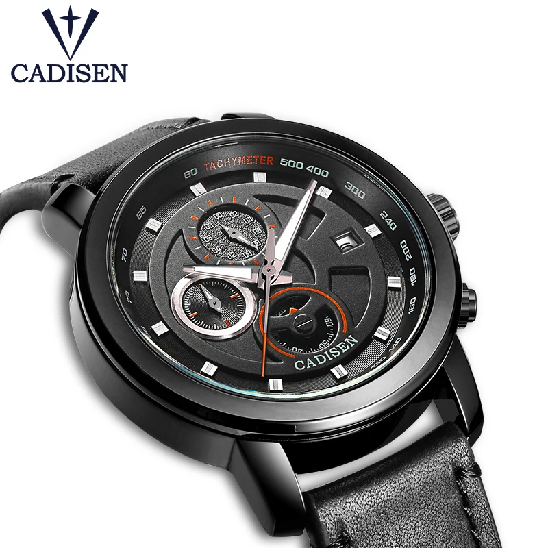 

NEW Luxury Brand CADISEN Men Sport Watches Men's Quartz Clock Man Leather Wrist Watch Relogio Masculino Modern Gift Wrist Watchs