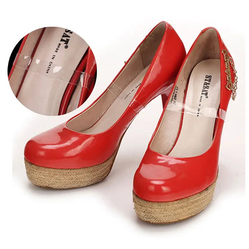 

1 pair Silicone Falling Foot Protection Shoes Dancing Walking Transparent Invisible Flexible Shoelace High Heel Shoes Bands