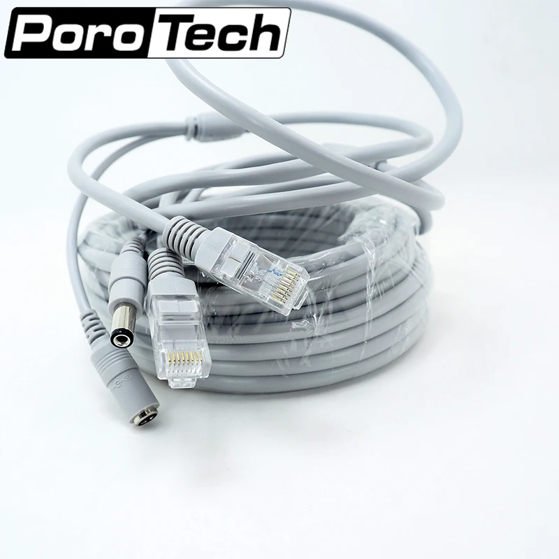Cabo de Extensão de Energia para Câmera de Cftv Lote 10 m 33ft Cat5e Rede Ethernet Lan Video dc 12 v ip Nc-10m 20 Pçs –