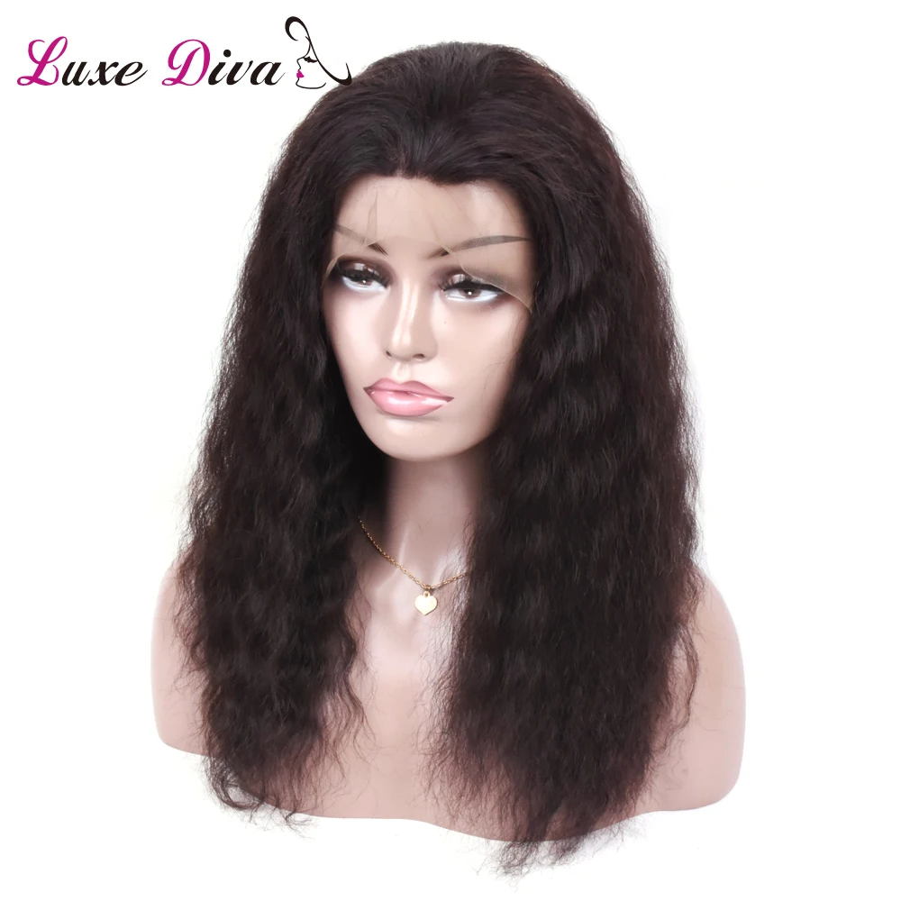 LUXE DIVA 360 синтетический Frontal шнурка волос парик для черная женщина с ребенком малайзийские волосы Nonremy 130% плотность швейцарский кружево