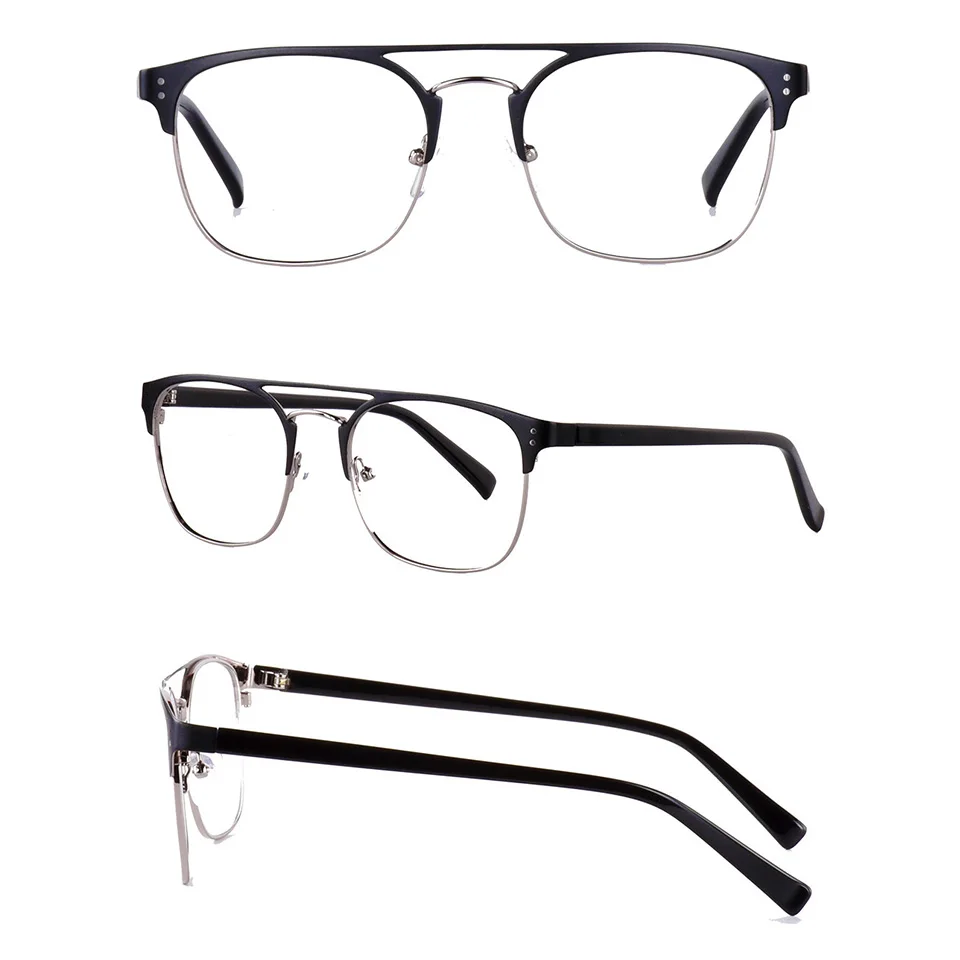 Оптическая металлическая оправа для очков, мужские ультралегкие винтажные очки по рецепту, близорукость, Пресбиопия, женские очки с двойным мостом