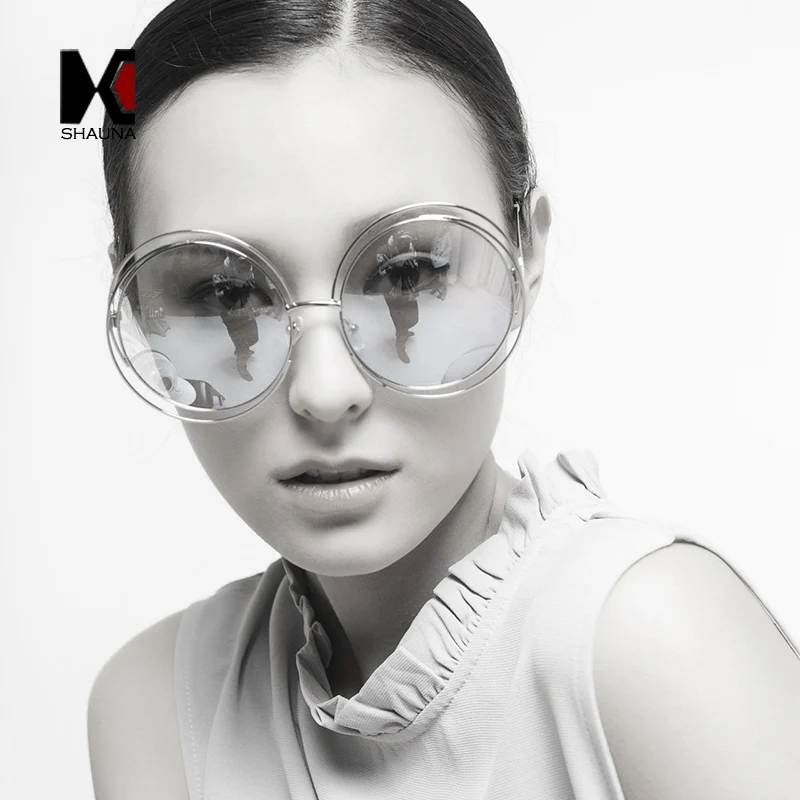 SHAUNA Oversize Women Round Glasses Frame Alloy Around Hollow Frame Brand Designer Fashion Ladies Clear Lens Shades SHAUNA Oversize Women Round Glasses Frame Alloy Around Hollow Frame Brand Designer Fashion Ladies Clear Lens Shades