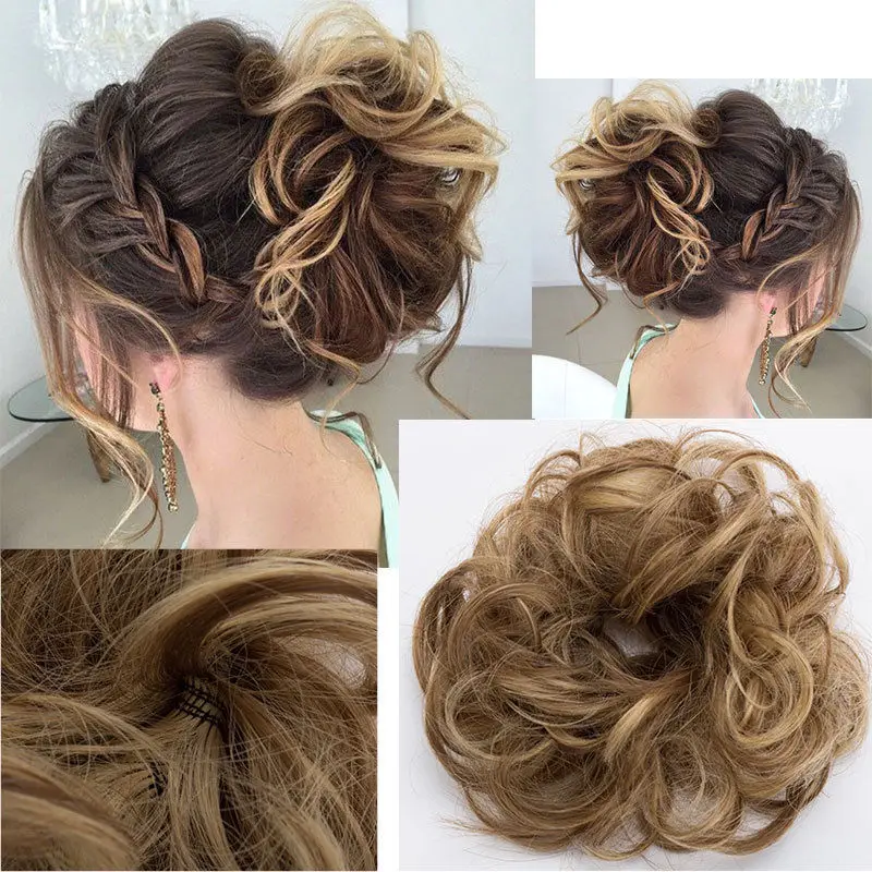 S Noilite Bun Curly Updo Cover Donut Chignon Synthetic Hair Women