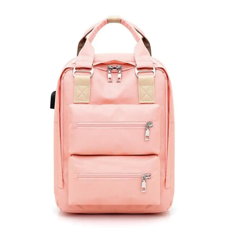 Унисекс Водонепроницаемый usb зарядка путешествия ноутбук сумка бизнес противоугонные рюкзаки рюкзак студенческие рюкзаки для мужчин мальчиков и девочек - Цвет: Розовый
