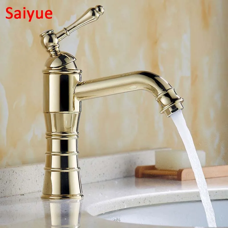 

360 degree rotating Fashion Luxury Bathroom Banheiro Gold Faucet Hot and Cold Tap in Bath Sink Basin Torneiras Wash Basin Mixer
