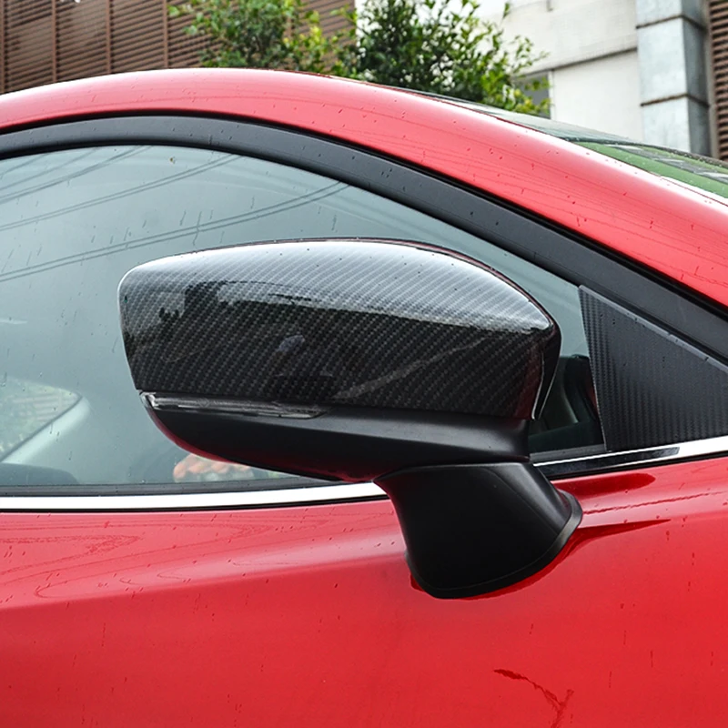 

ABS Carbon fibre For Mazda 3 Axela 2014 2015 2016 2017 2018 Accessories Car rearview mirror cover frame Cover Trim Car Styling