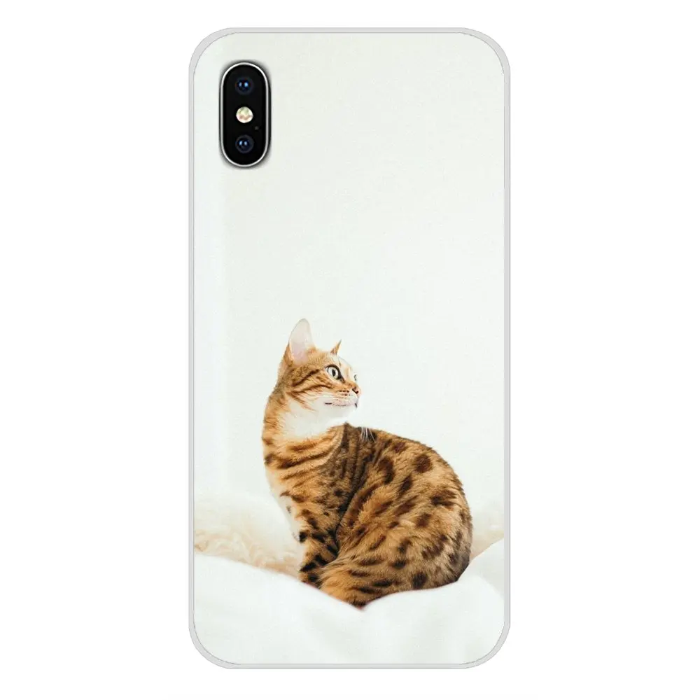 Прозрачный мягкий чехол Бенгальская кошка Красочные смарт для Apple iPhone X XR XS MAX 4 4S 5 5S 5C SE 6 6S 7 8 Plus ipod touch 5 6