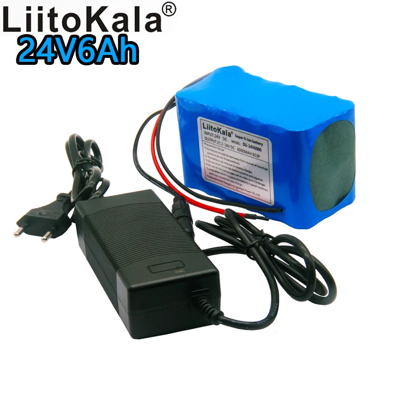 

Liitokala 24V 6ah lithium battery pack 6000mAh 6S3P rechargeable battery bms protection board equipment motor 24V battery