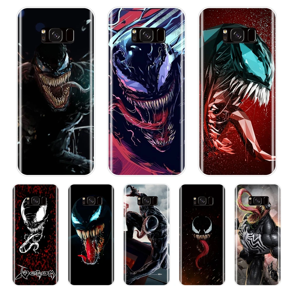 

Phone Case Silicone For Samsung Galaxy S5 S6 S7 Edge S8 S9 Plus Marvel SuperHero Venom Back Cover For Samsung Note 9 8 5 Case