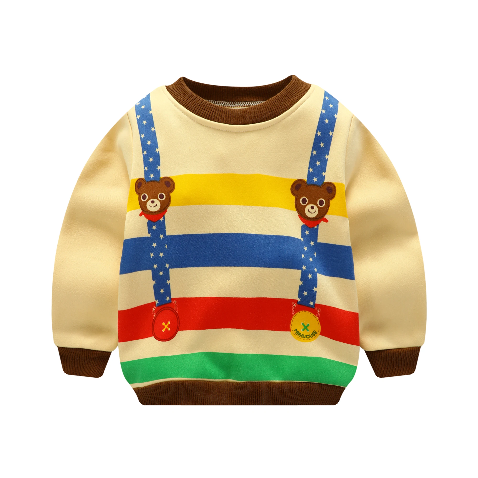 autumn and winter new children's long-sleeved baby sweater and plus velvet single coat - Цвет: WY1