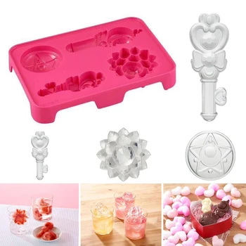 

Anime Sailor Moon Cuttie Moon Rod Wands Crystal Star Compact Space Love Key Ice cube mold Tray Ice Cream Makers Template