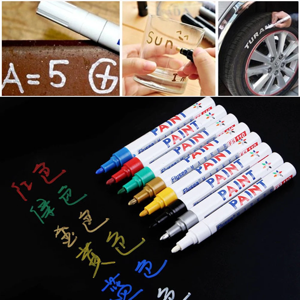 ToHuu Waterproof Car Tires Tire Tread Markers Paint Pen 5 colors for Automotive Motorcycle Paint Scratches Repair car-styling