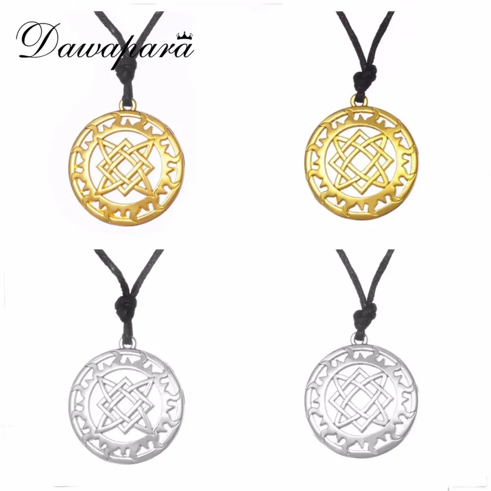 

Dawapara Svarog square Slavic Star of Russia Necklaces & Pendants Yngly Star Amulet Norway Valknut Viking Pagan Men Necklace