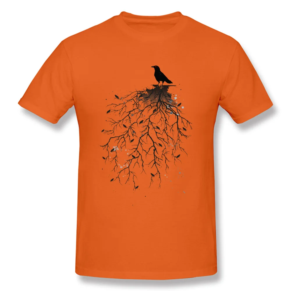 Roost Company Short Sleeve Normal Tshirts 100% Cotton Round Collar Boy Tops Shirts Print Tee Shirts Fall Top Quality Roost orange