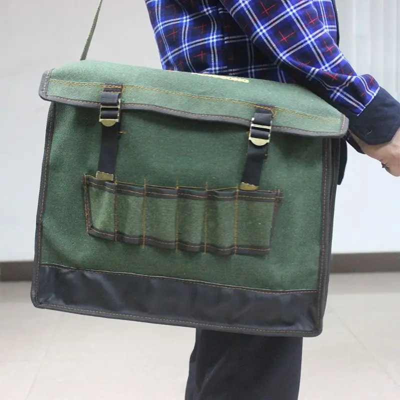 

2019 New Portable Electrician Hardware Toolkit Shoulder Bag Waterproof Oxford Cloth Pockets Storage Pouch Portable Worker DIY