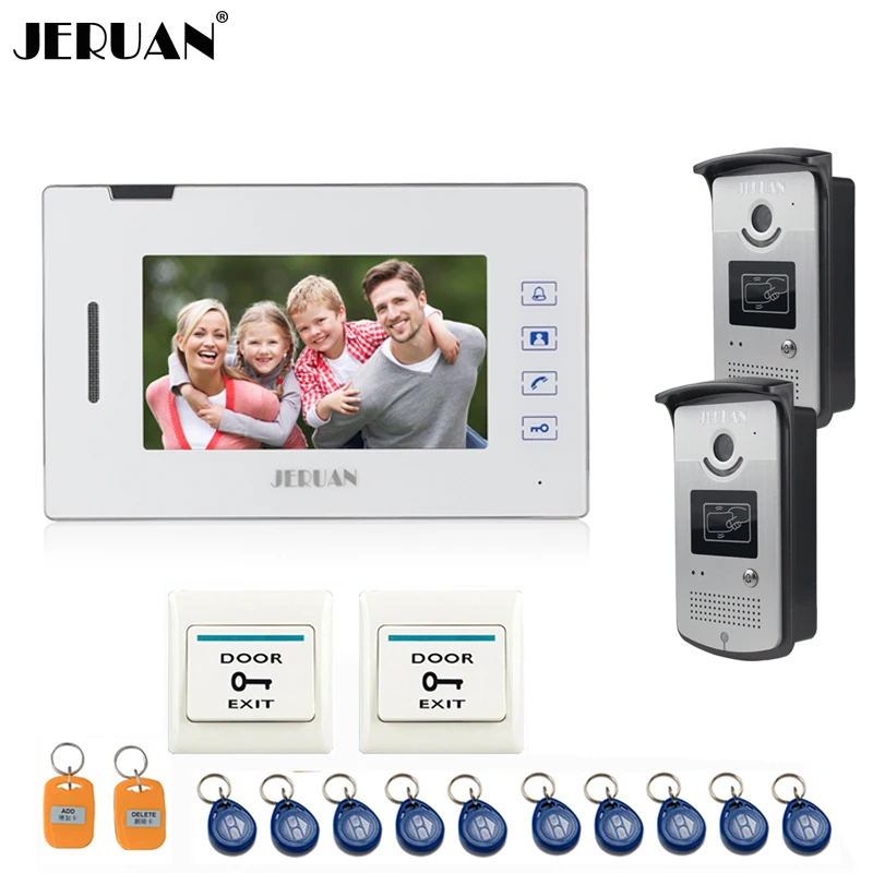 

JERUAN 7 inch video door phone intercom system access control system 700TVL COMS Camera doorbell speaker intercom