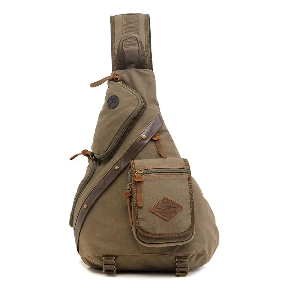 HobbyLane AUGUR сумка для альпинизма на открытом воздухе водонепроницаемая Большая вместительная Мужская нагрудная холщовая Ретро стильная сумка-мессенджер сумка на плечо - Цвет: ArmyGreen
