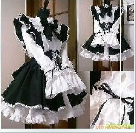 

Gothic Lolita Cosplay Costume Home Maid Sissy Dress Custom Made Free Shipping