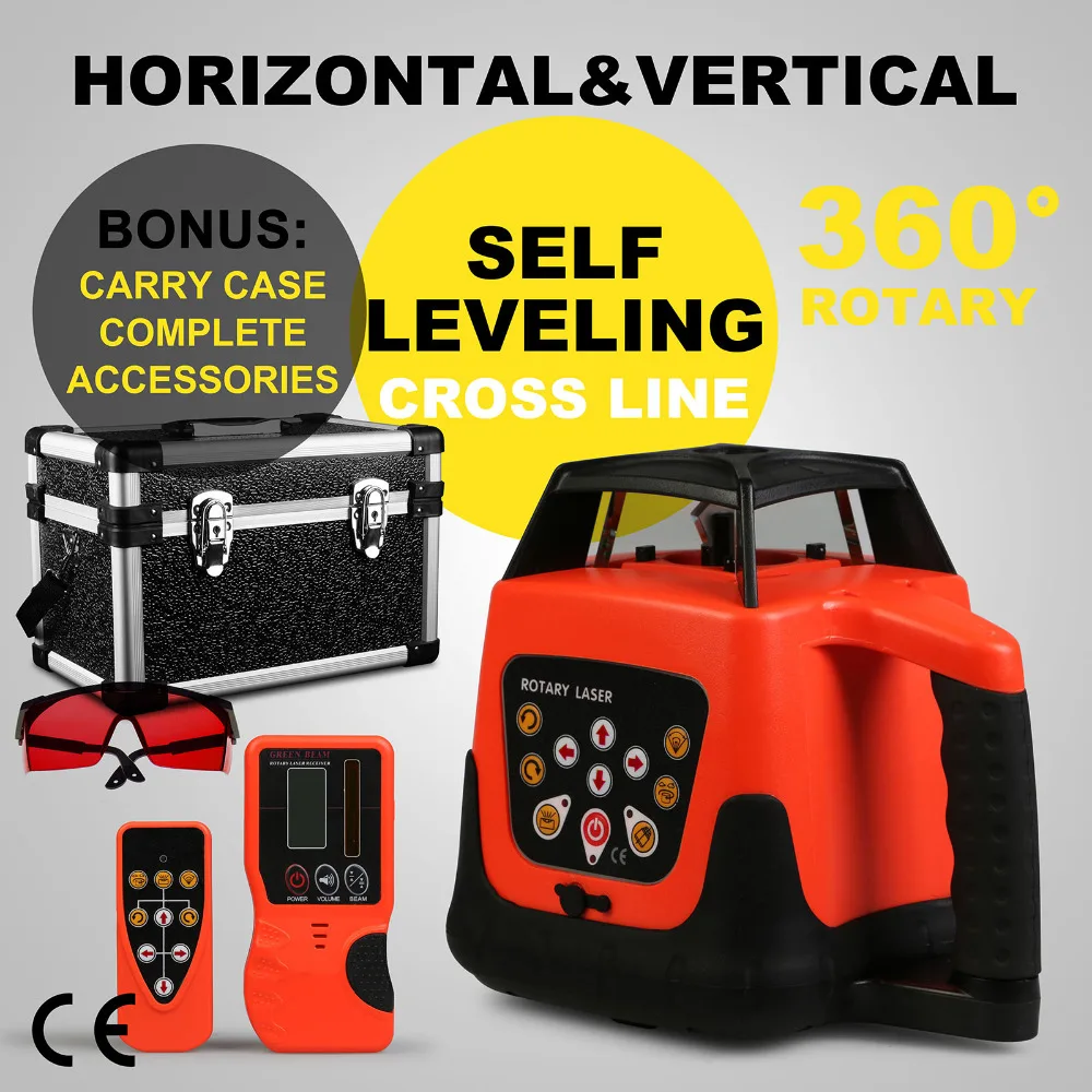

with REMOTE CONTROL ROTARY RED LASER LEVEL + TRIPOD + STAFF POSITIONING ELECTRONIC VIALS CROSS LINE SELF LEVELING 360 DEGREE