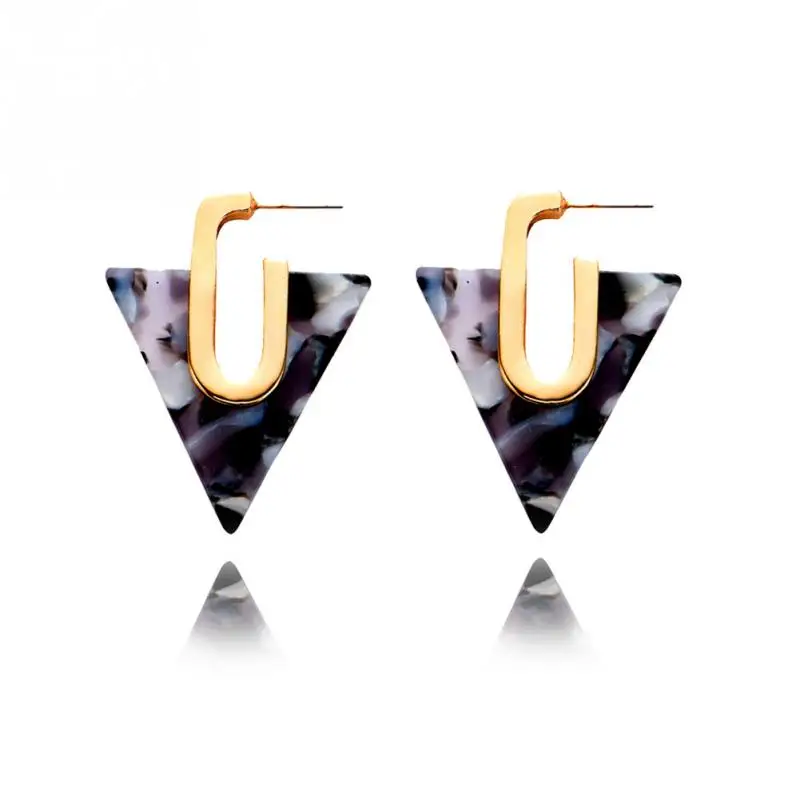 

Womens Fashion Accessory Inverted Triangle Acrylic Dangle Drop Earrings Jewelry