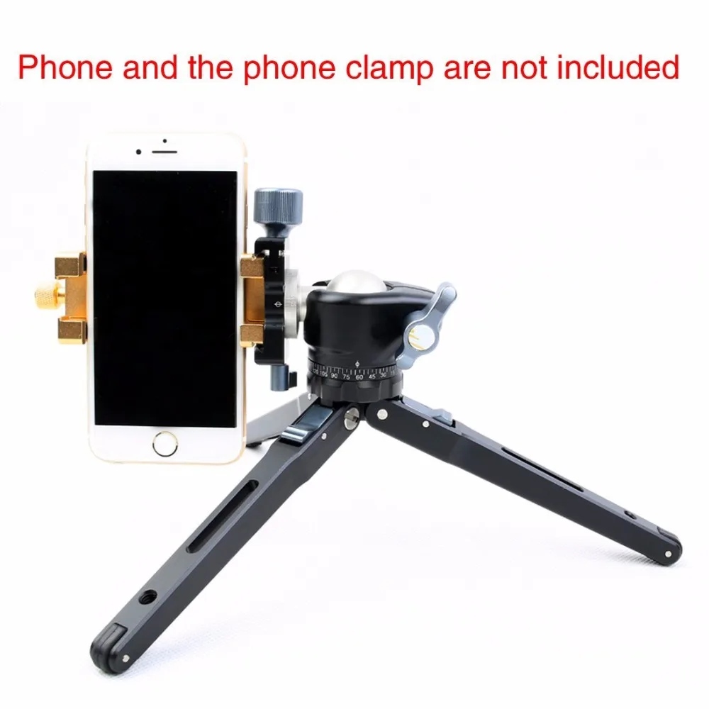 FITTEST KTK-T02A Compact Portable Foldable Aluminum Tabletop Tripod Macro Mini Tripod Kit with Pano