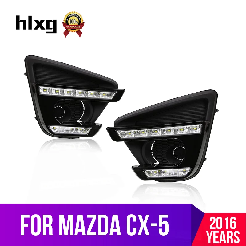 hlxg 10 LEDs Car Daytime Running Lights Car styling DRL For Mazda CX 5 CX5 2012 2016 Car Daytime