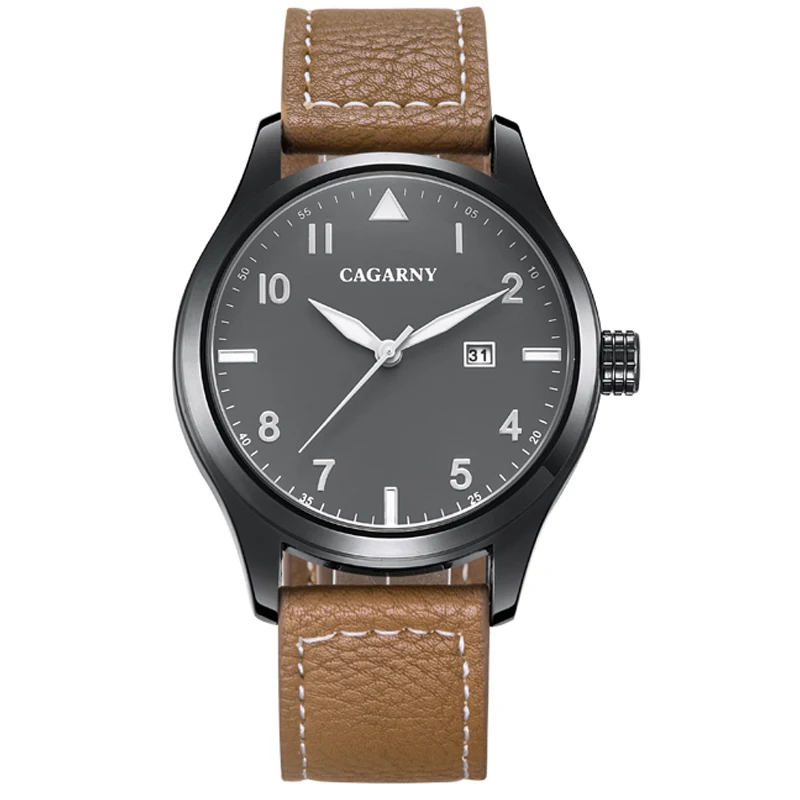 2019 classic design watch for men fashion quartz mens watches drop shipping wholesale leather strap waterproof auto date (5)