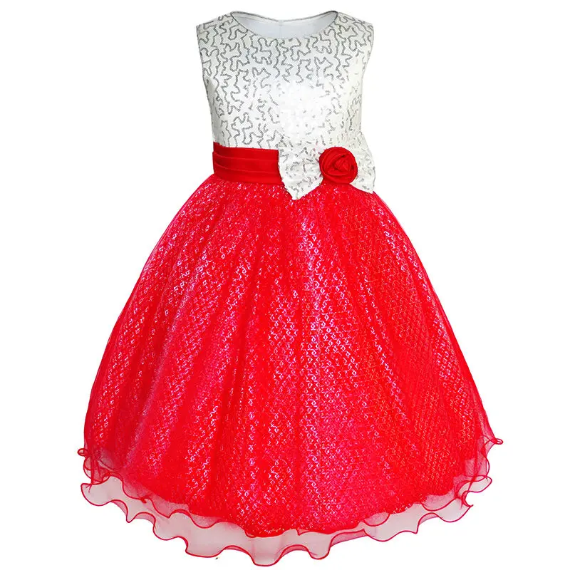 ₩Flower Girl Dress Glitter Sequin ᓂ Wedding Wedding Bridesmaid Pageant