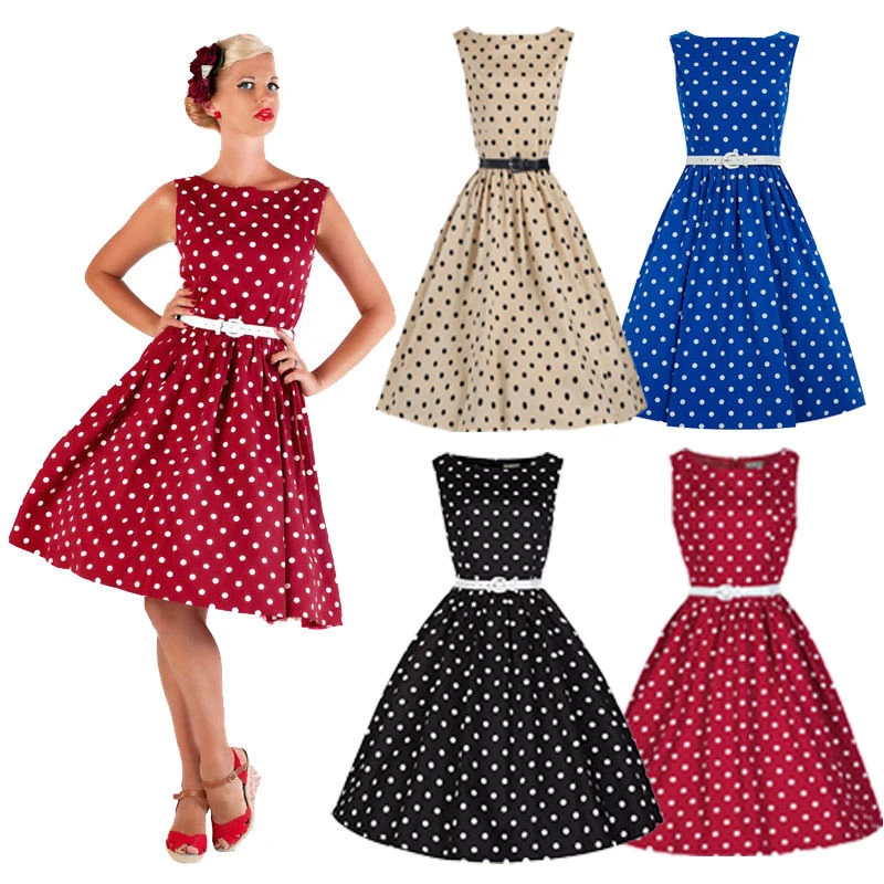 Venta caliente de los años 50 años 60 vestido rockabilly vintage estilo Retro Pinup ama de casa vestido de fiesta sin mangas vestido Vestidos| - AliExpress