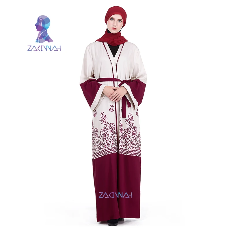 

Fashion red print Muslim Dress With Headscarf Women Middle East Long Robe Gowns Ramadan Dubai Arab Abaya carry with Red Hijab
